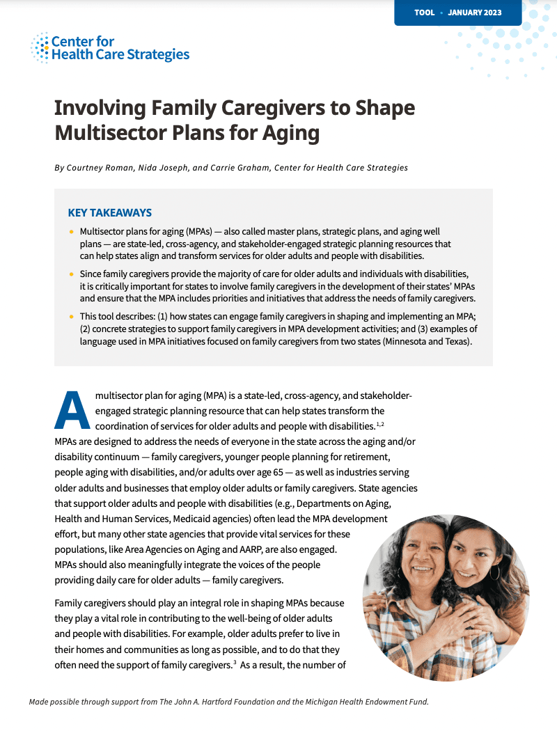 Involving Family Caregivers to Shape Multisector Plans for Aging